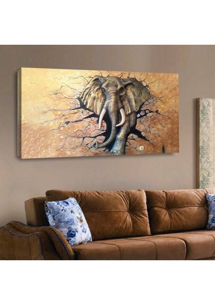 ZEVAHİR MOBİLYA DEKORASYON Zevahir 120X60 Kanvas Fil Tablosu