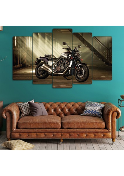 ZEVAHİR MOBİLYA DEKORASYON Zevahir 5 Parça Mdf Motorsiklet Tablo