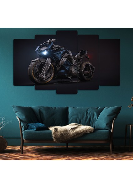 ZEVAHİR MOBİLYA DEKORASYON Zevahir 5 Parça Mdf Motorsiklet Tablo