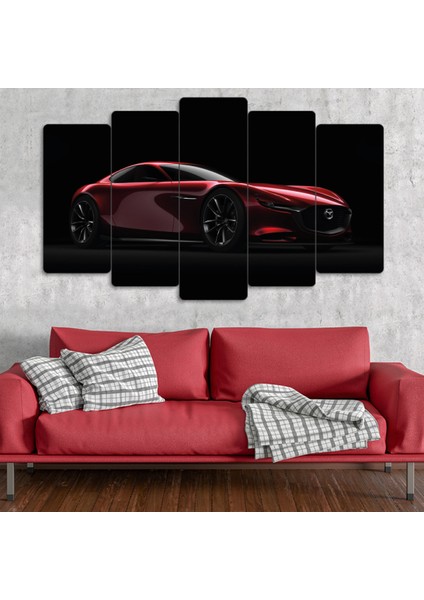 ZEVAHİR MOBİLYA DEKORASYON Zevahir 5 Parça Mdf Kırmızı Mazda Spor Araba