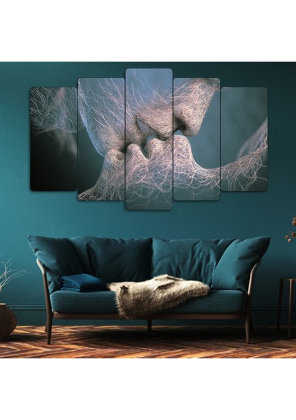ZEVAHİR MOBİLYA DEKORASYON Zevahir 5 Parça Mdf Öpüşenler Modern Tablo