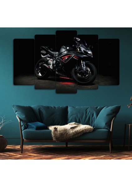ZEVAHİR MOBİLYA DEKORASYON Zevahir 5 Parça Mdf Motorsiklet Tablo