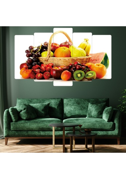 ZEVAHİR MOBİLYA DEKORASYON Zevahir 5 Parça Mdf Meyve Sepeti Tablosu