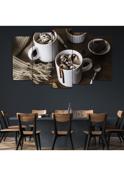 ZEVAHİR MOBİLYA DEKORASYON Zevahir 5 Parça Mdf Kahve Tablosu