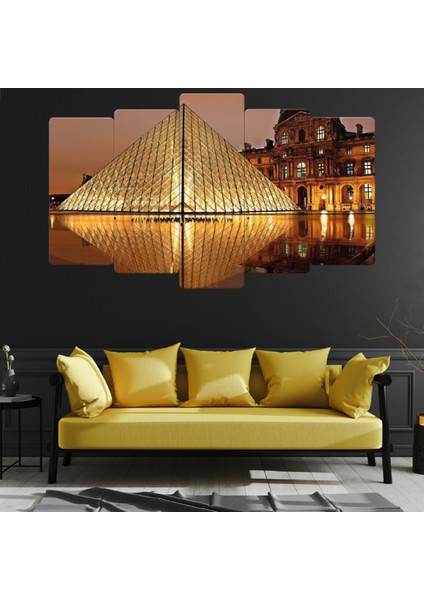 ZEVAHİR MOBİLYA DEKORASYON Zevahir 5 Parça Mdf Paris Louvre Müzesi Tablosu