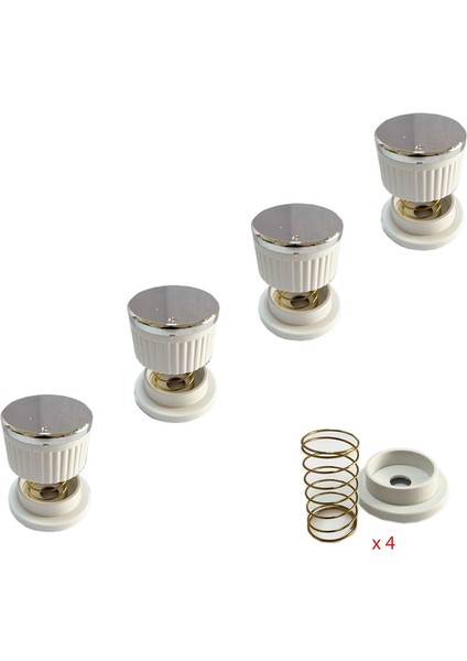 Luno Düğme 4 Lü Takımı Ankastre Set Üstü Ocak Düğmesi - Beyaz (Yaylı) Görselle Eşleştiriniz SÜ0031