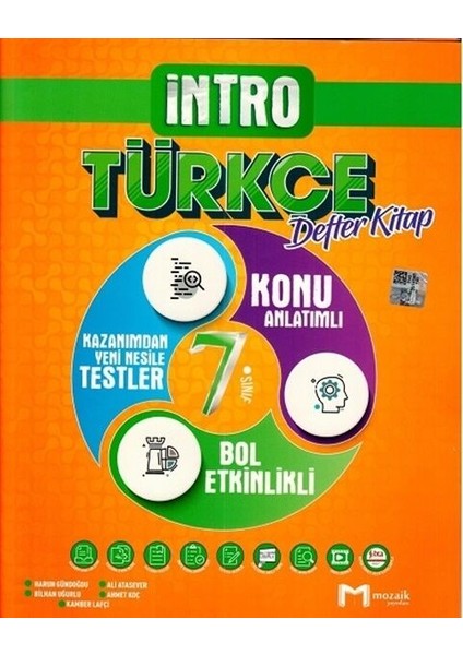 Mozaik Yayınları 7. Sınıf Türkçe Intro Defter Kitap