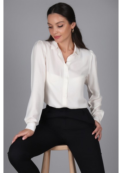 Sweetness Kadın Ekru Kol Büzgülü Gömlek fiyatları