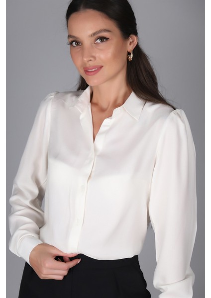 Sweetness Kadın Ekru Kol Büzgülü Gömlek indirimleri