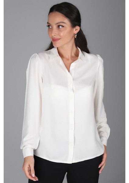 Sweetness Kadın Ekru Kol Büzgülü Gömlek fırsatları