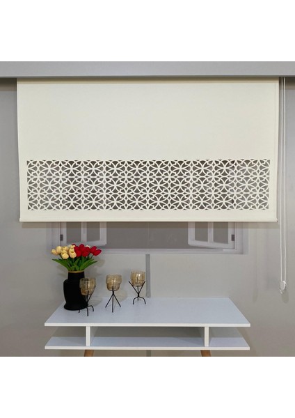 Volper LZR305 Lazer Kesim Stor Perde Krem 90X260