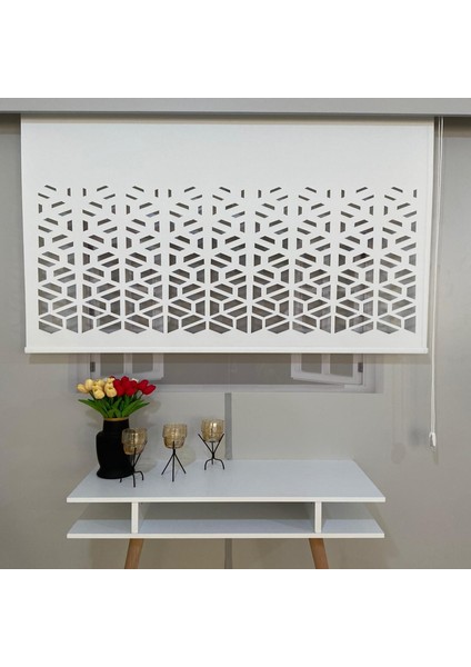 Volper LZR50 Lazer Kesim Stor Perde Beyaz 200X260