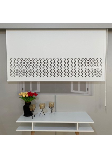 Volper LZR65 Lazer Kesim Stor Perde Beyaz 200X260