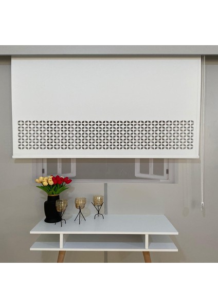 Volper LZR55 Lazer Kesim Stor Perde Beyaz 120X260