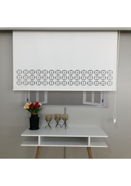 Volper LZR35 Lazer Kesim Zebra Stor Perde Beyaz 140X260