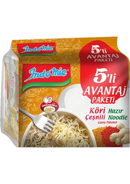 Kori Çeşnili Noodle Hazır Makarna 120 gr X5