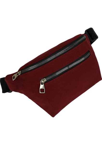 Denim Gabardin Unisex Bordo Bel ve Omuz Çantası BC-GAB001