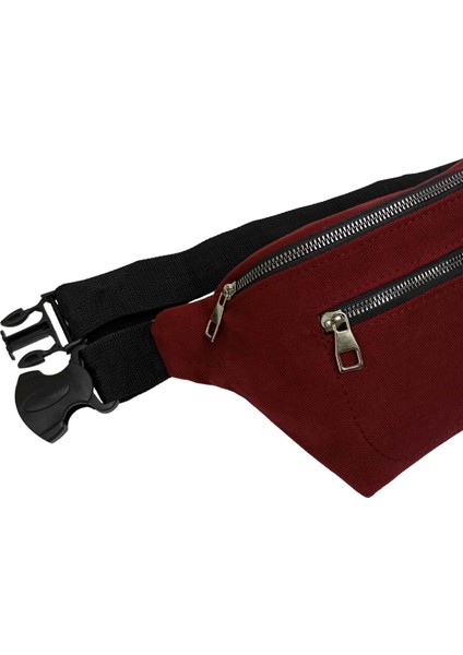 Denim Gabardin Unisex Bordo Bel ve Omuz Çantası BC-GAB001