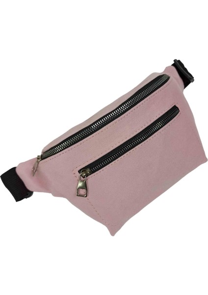 Denim Gabardin Unisex Pembe Bel ve Omuz Çantası BC-GAB001