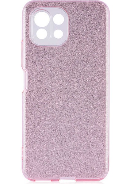 - Xiaomi Mi 11 Lite - Kılıf Simli Koruyucu Shining Silikon - Rose Gold - T17982