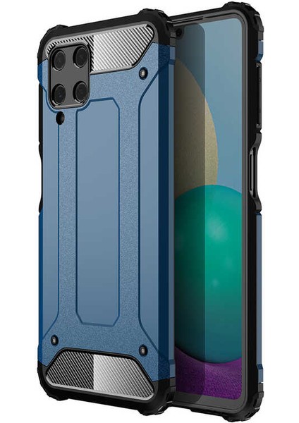- Samsung Galaxy A22 4G - Kılıf Çift Katman Zırh Tank Crash Military Kapak - Mavi - T17955