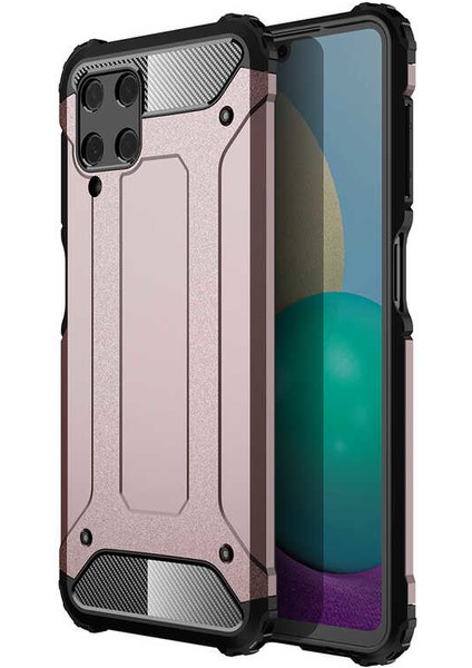 - Samsung Galaxy A22 4G - Kılıf Çift Katman Zırh Tank Crash Military Kapak - Rose Gold - T17955