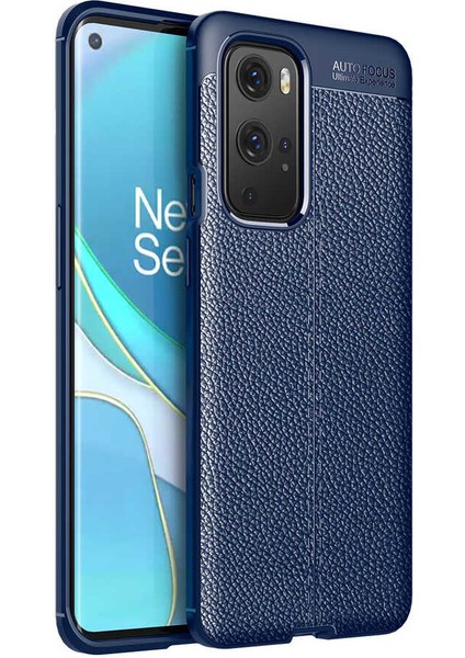 - One Plus 9 Pro - Kılıf Deri Görünümlü Auto Focus Karbon Niss Silikon Kapak