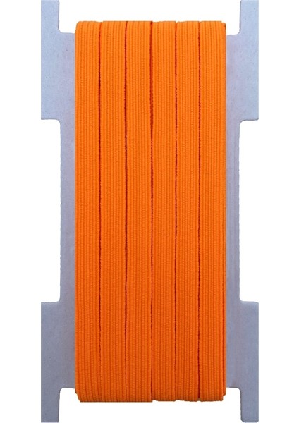 8 Mm Neon Turuncu Yassı Lastik - 50 Metre