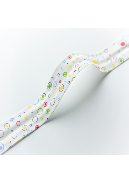 Daireler Renkli Koton Biye - 3 Cm Desenli Biye - 5 Metre