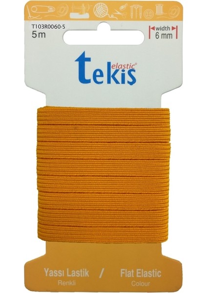 8 Mm Turuncu Yassı Lastik - 5 Metre
