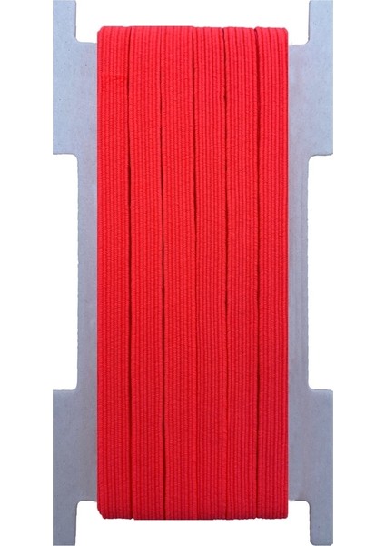 8 Mm Neon Pembe Yassı Lastik - 50 Metre