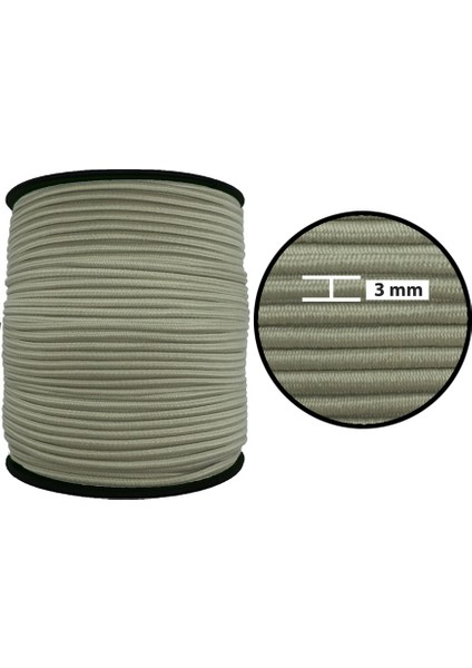3 Mm Yuvarlak Lastık-100 Metre Bej Yuvarlak Lastik