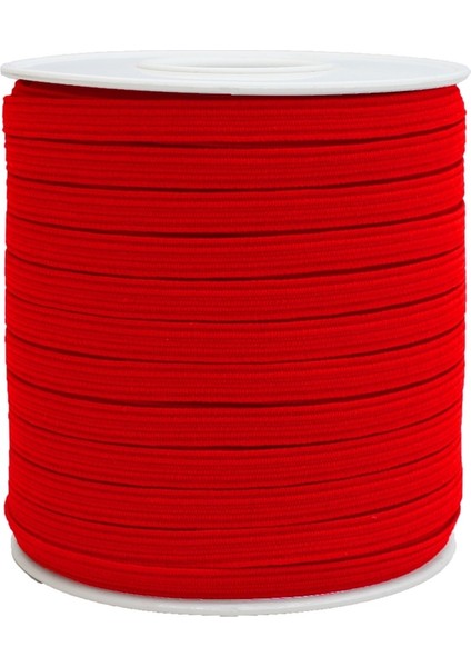 10 Mm Kırmızı Yassı Lastik - 50 Metre