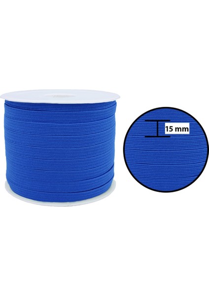 15 Mm Koyu Mavi Yassı Lastik - 50 Metre