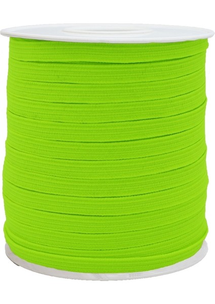 8 Mm Neon Sarı Yassı Lastik - 100 Metre