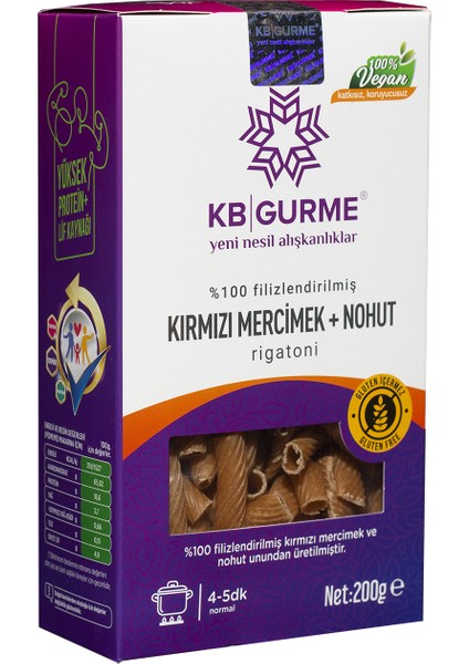 Glutensiz & Vegan Kırmızı Mercimek + Nohut Makarna 200 gr