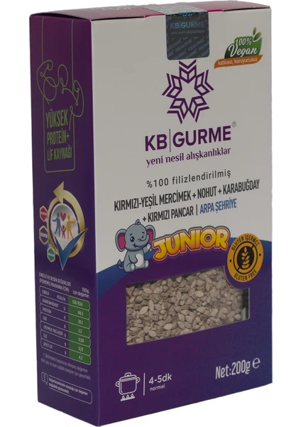 Kb Gurme Glutensiz & Vegan Bakliyat Unlarından Junior Arpa Şehriye 200 gr