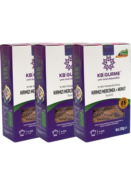 Glutensiz & Vegan Kırmızı Mercimek + Nohut 200 gr 3'lü