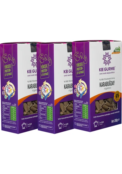 Kb Gurme Glutensiz & Vegan Filizlendirilmiş Karabuğday Makarna 200 gr 3'lü