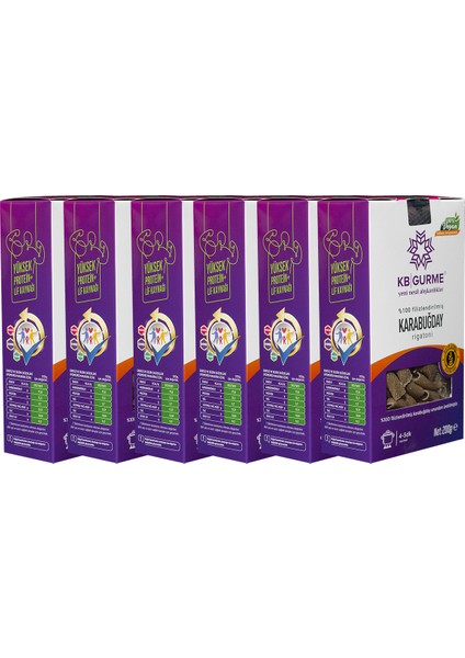 Kb Gurme Glutensiz & Vegan Filizlendirilmiş Karabuğday Makarna 200 gr 6'lı