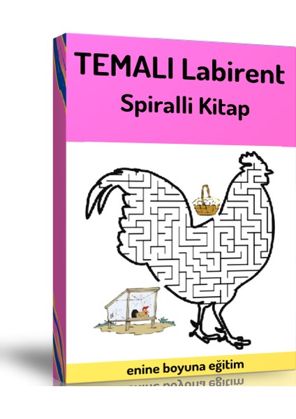 Enine Boyuna Eğitim Harika Temalı Labirent Bulmaca Kitabı (Spiralli)
