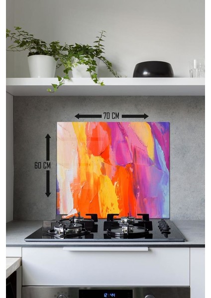 60 x 70 cm Boya Desenli Cam Ocak Arkası Koruyucu fiyatları