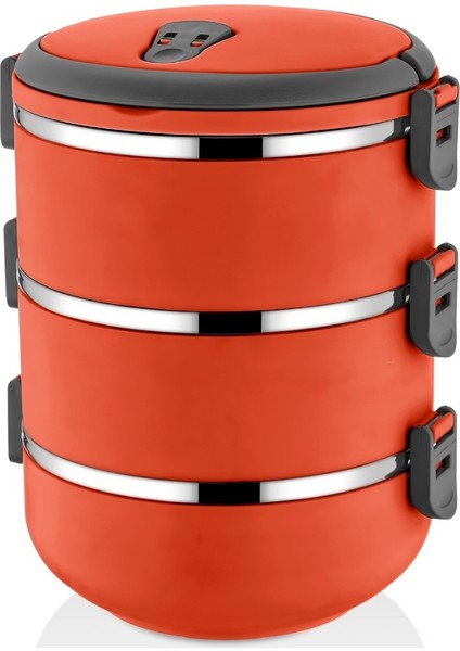 Freshbox 3 Katlı Sefer Tası Yemek Termosu - Turuncu