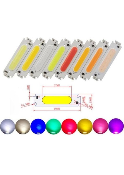 Cob LED Çip Turuncu 12V 2W 6015 Pcb Bord Dıy Işık Kaynağı