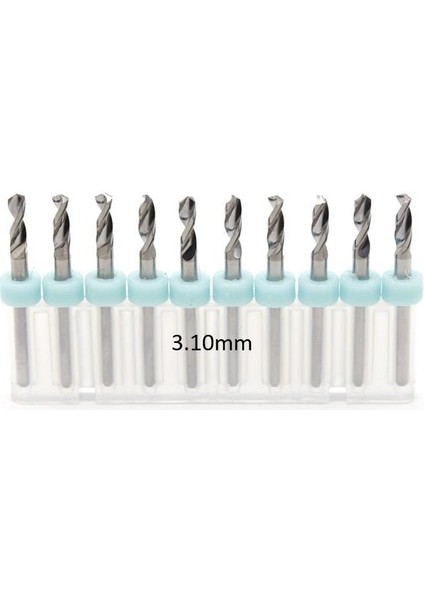 Mikro Karbür Pcb Matkap Ucu Metal Cnc Sondaj 10LU Set 3.10MM