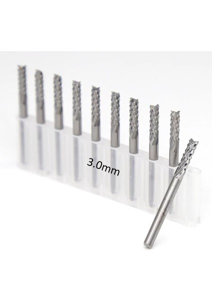Tungsten Karbür Pcb Kesme Cnc Freze Ahşap Işleme 3.0mm 10 Adet