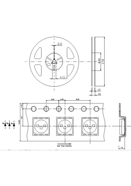 Uv Boncuk LED 5050 395NM 400MM Para Dedektörü 10 Adet