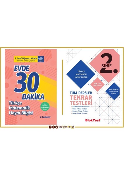 2. Sınıf Tüm Dersler Tekrar Testler + Evde 30 Dakika TDM2SET1