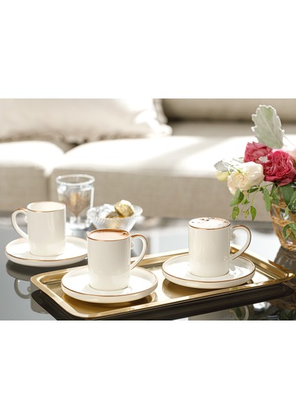 English Home Marella Porselen 6'lı Kahve Fincan Takımı 85 ml Rose Gold