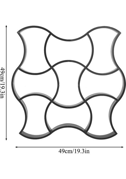 Parke Kilit Taşı Kalıbı Bahçe Taş Kalıp Zemin Kaplama Kalıbı 49X49 cm